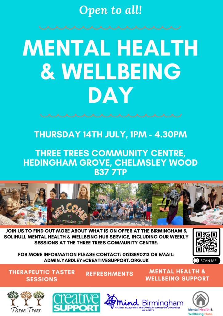 Mental Health & Wellbeing Open Day - 14th July 2022 - Birmingham Mind